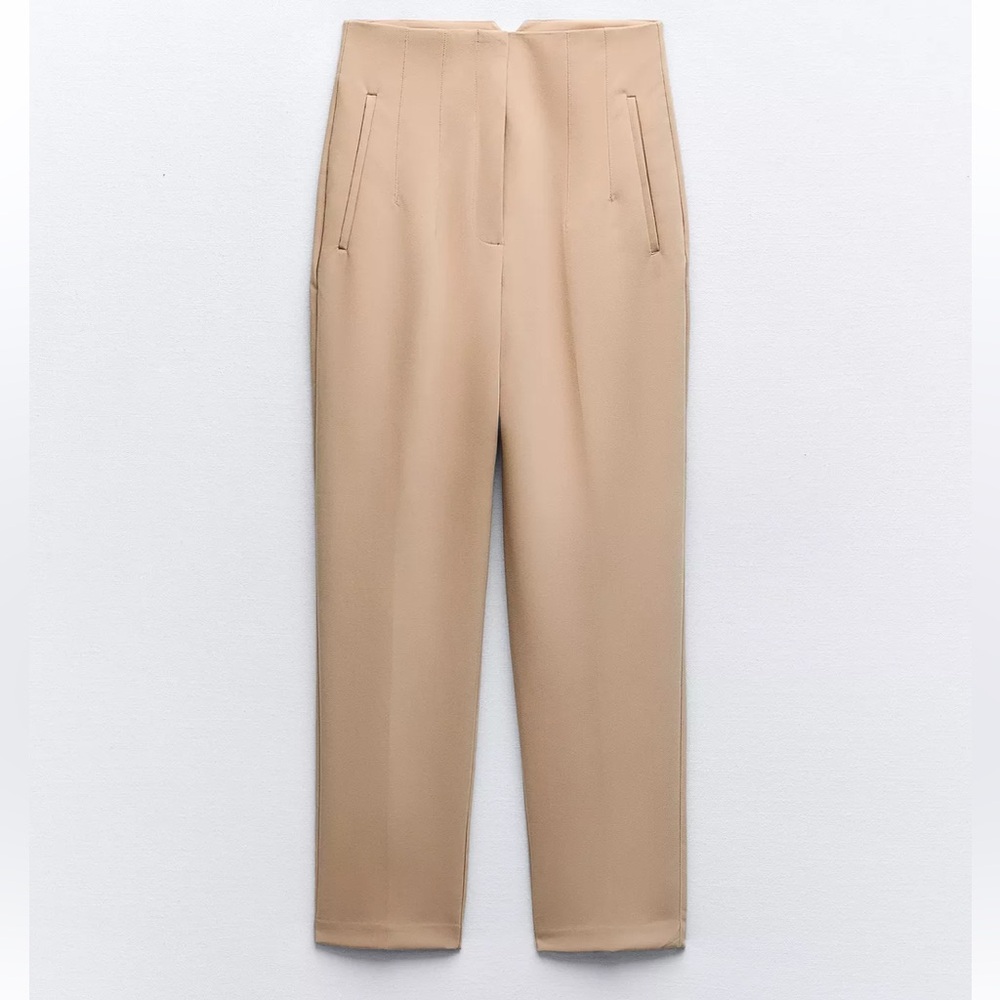 Zara High Waist Women Kaki Trousers